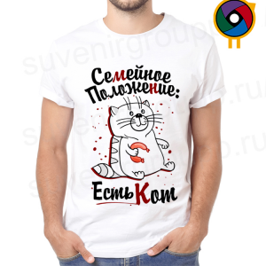 Футболка  Семейное положение: есть кот