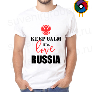 Футболка  KEEP CALM AND LOVE RUSSIA