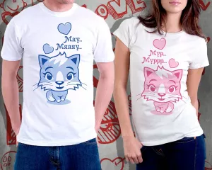 Футболки для пар "Мур мяу"